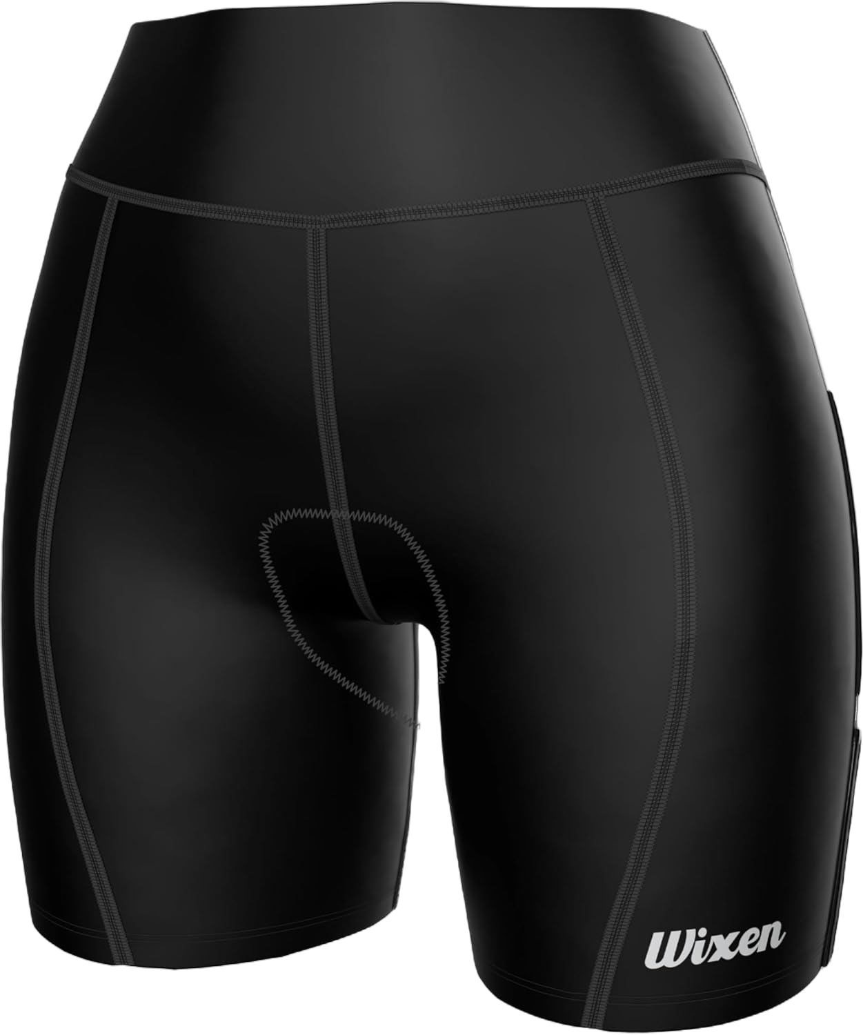 Wixen Women Triathlon Shorts Quick Dry Performance Triathlon Shorts for Women - 6 Inch Bike,Run & Swim 2 Pockets Large Black