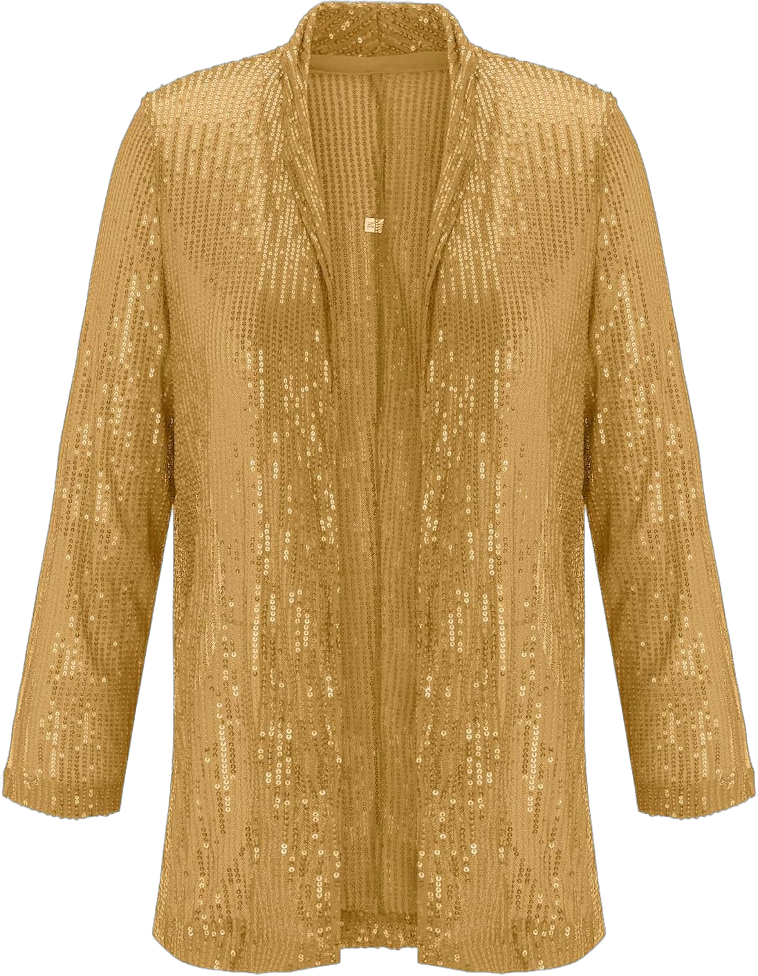 Womens Casual Open Front Sequin Blazer Jackets Cardigan Glitter Long Sleeve Slim Shawl Collar Sparkly Cardigan Coat Large Gold