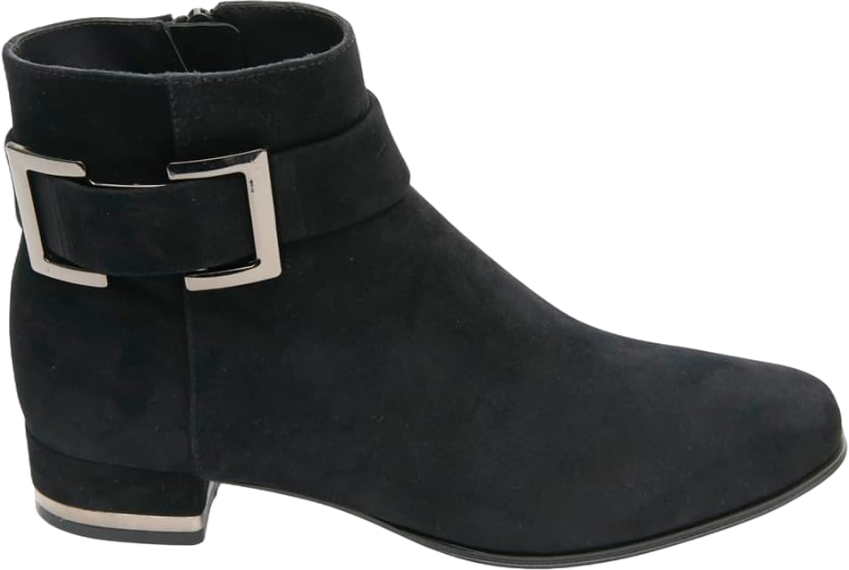 VANELi Womens Avenel Round Toe Buckle Casual Boots Ankle Low Heel 1-2" - Black