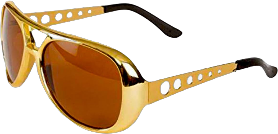 Big Mo's Toys Rockstar 50’s, 60’s Style Aviator Shades, Gold Celebrity Sunglasses 1 Pair