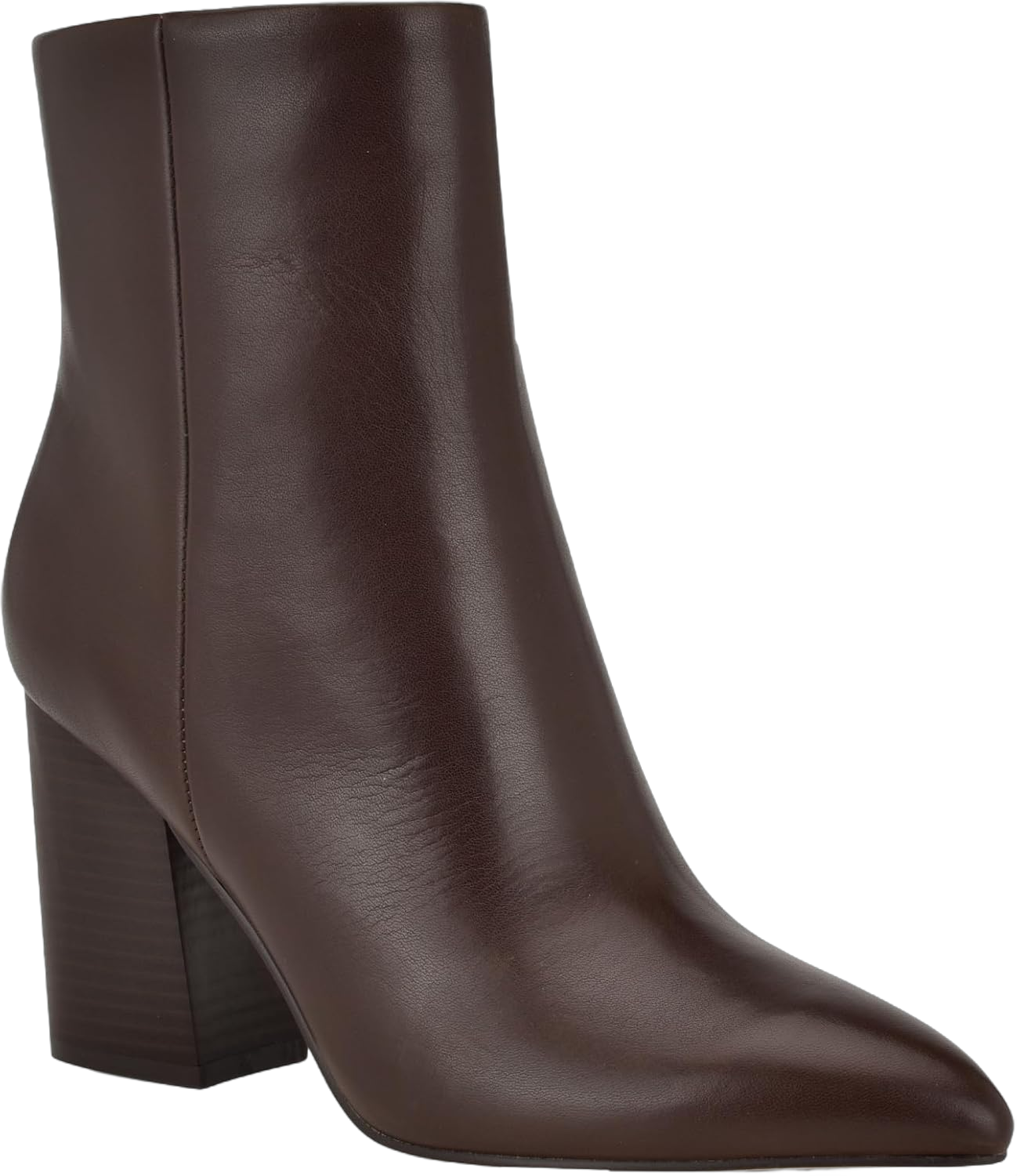 Nine West Women's Plumm Ankle Boot 8.5 Dark Brown Leather 200