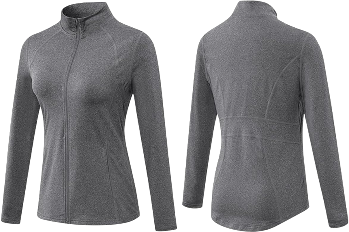 Daysskk Women's Running Jackets Lightweight Full Zip Workout Jackets Slim Fit with Pockets Large Grey