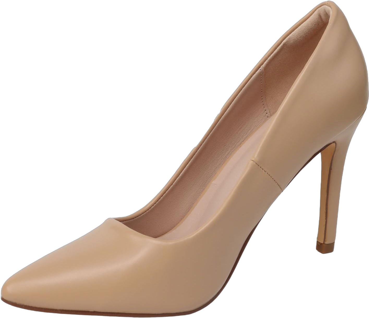 Nude Pointed Toe Stiletto High Heels for Women Dressy, 3.85” Comfortable Women's Closed Toe Work Office Pumps Shoes Slip On, Bride Wedding Party Dating Prom Dress Shoes 7.5 Apricot