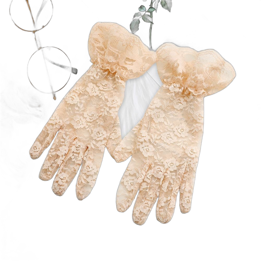 Lace Gloves, Wedding Gloves, Opera Gloves, Tea Party Gloves for Women, Evening Gloves 1 pair Beige