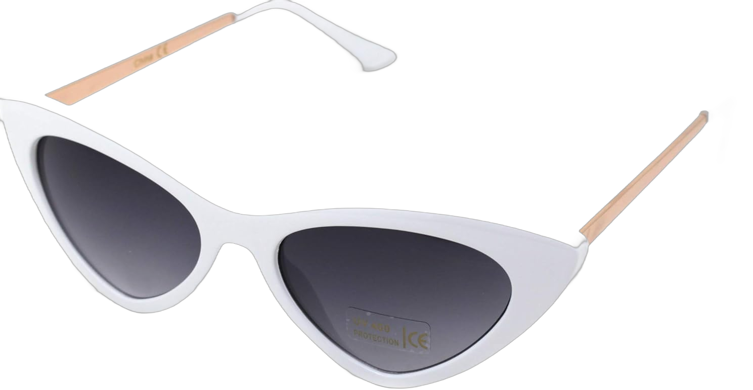 Womens Chic Classic 20s Mod Cat Eye Sunglasses White Smoke