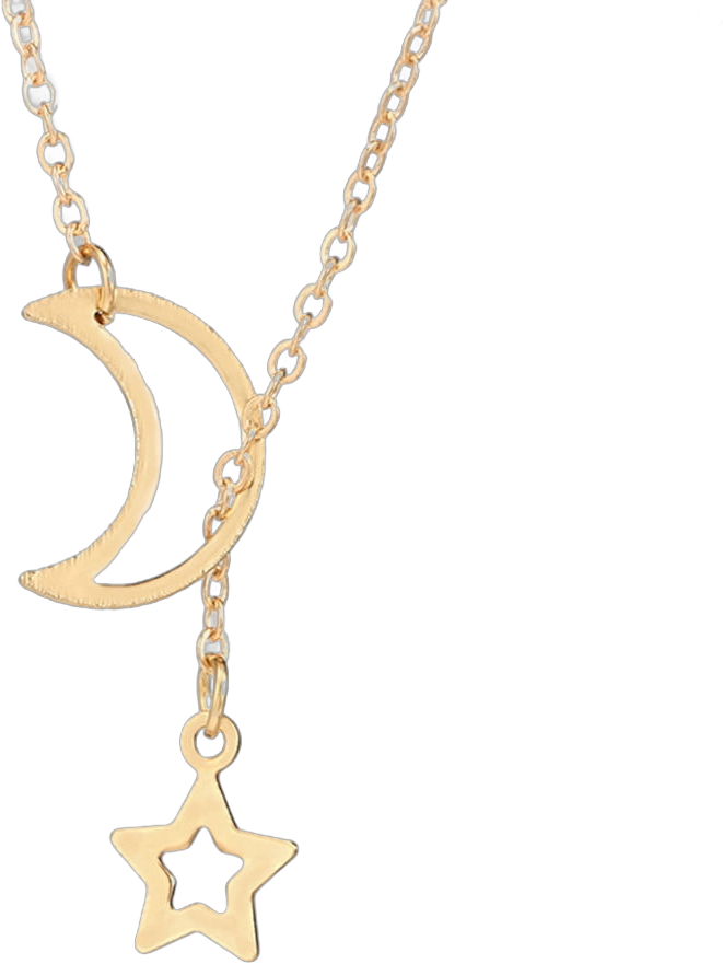 Ashosteey Necklaces For Women, Women's Moon Star Pendant Choker Necklace Gold Silver Long Chain Jewelry Simple Jewelry Clearance on Deals