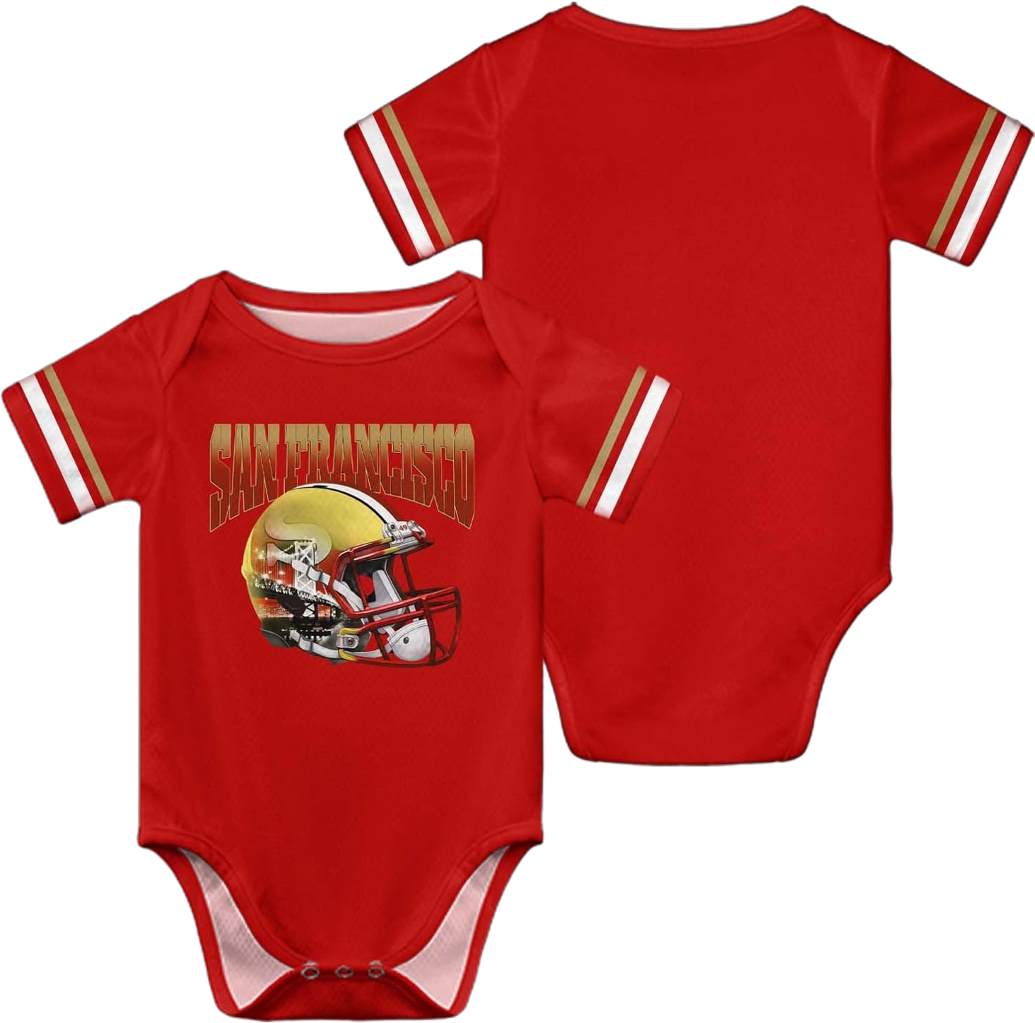 Baby Clothes Boy Girl Gifts Apparel for Football Fans Unisex Newborn Short Sleeve Bodysuit 12 Months Red Sf