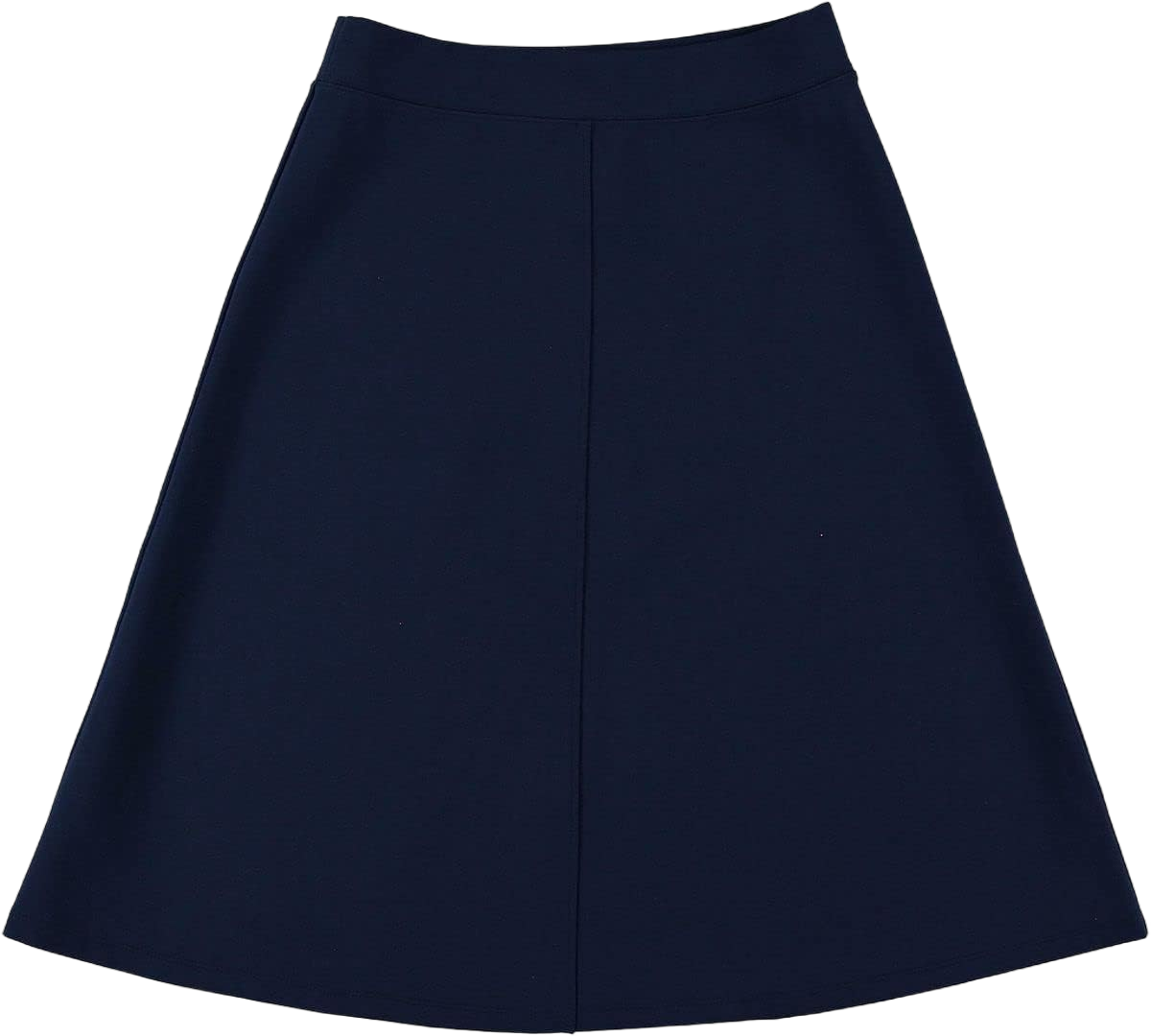 Women’s Baisc A-Line Knee Length Skirt- Elastic Waist Office Skirt Medium Navy