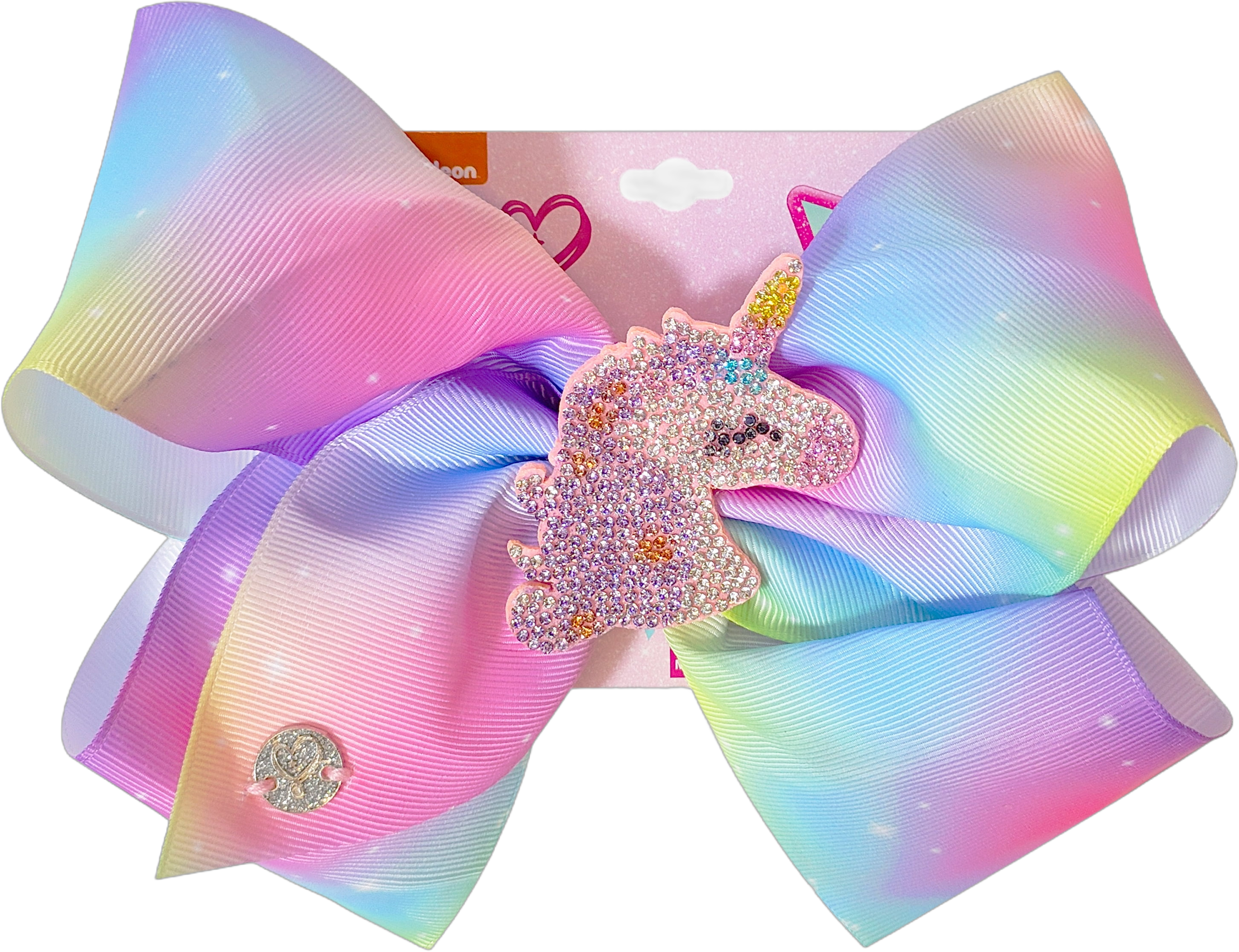 JoJo Siwa Girls Glittering Unicorn Rainbow Hair Bow