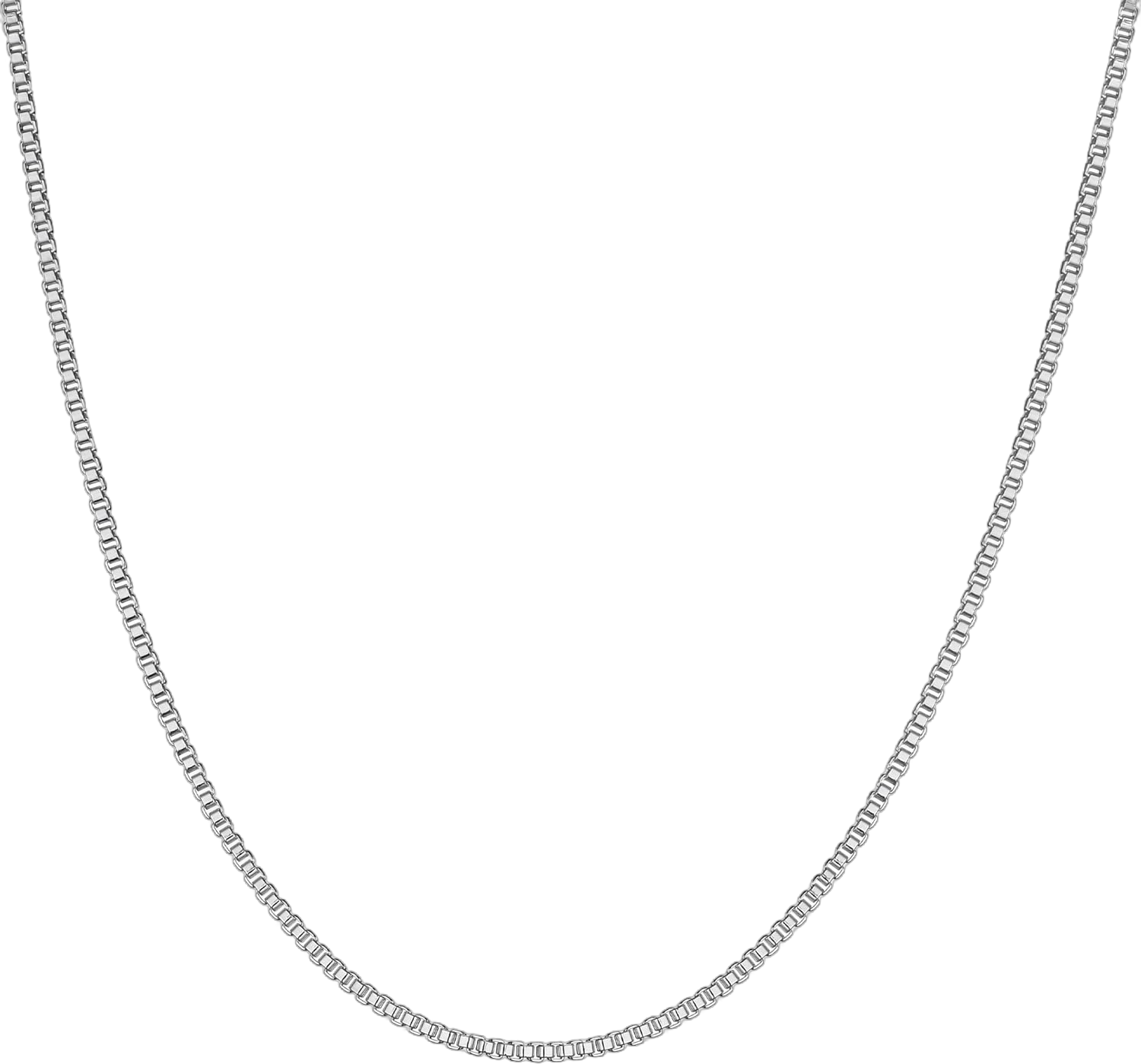 OCHCOH 925 Sterling Silver Clasp 1.3mm Box Chain Necklace for Men Women Silver Chain Necklace for Men Women 16, 18, 20, 22, 24, 26, 30 Inches