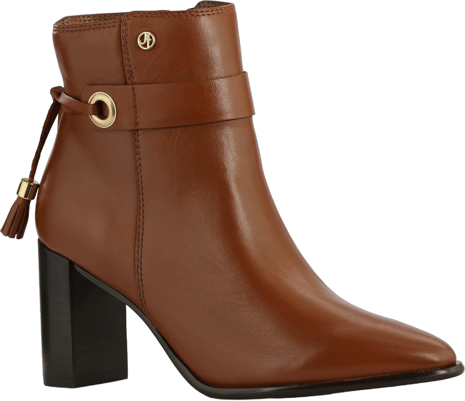 JATAREA Ankle Boots for Women | Chelsea Style Leather Boots with Block Heel | Comfortable & Easy Wear Leather Womens Boots | Cushioned Insole for All-Day Comfort 8.5 Jatarea Shiuli - Cognac