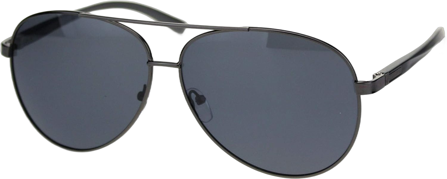 SA106 Mens Polarized Lens Light Weight Aluminum Arm Pilots Sunglasses Gunmetal Grey Black