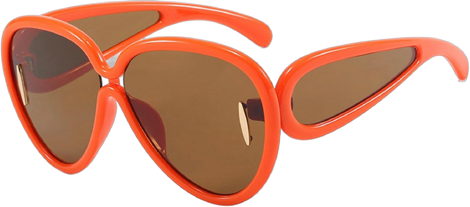 Retro Pilot Sunglasses for Women Men Oversized Classic 70s Vintage Trendy Pilots Sun Glasses UV Protection Shades Orange