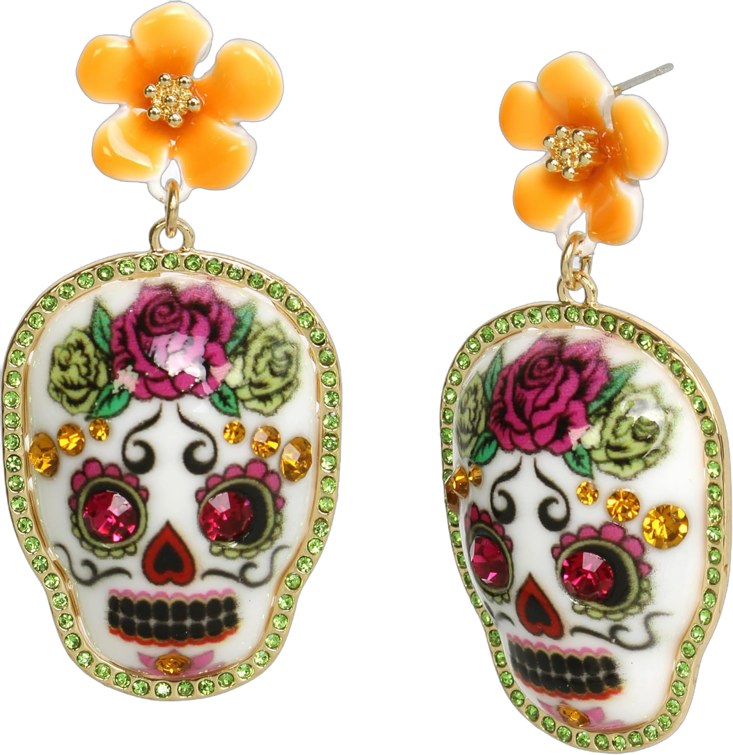 Betsey Johnson Womens Sugar Skull Drop Earrings