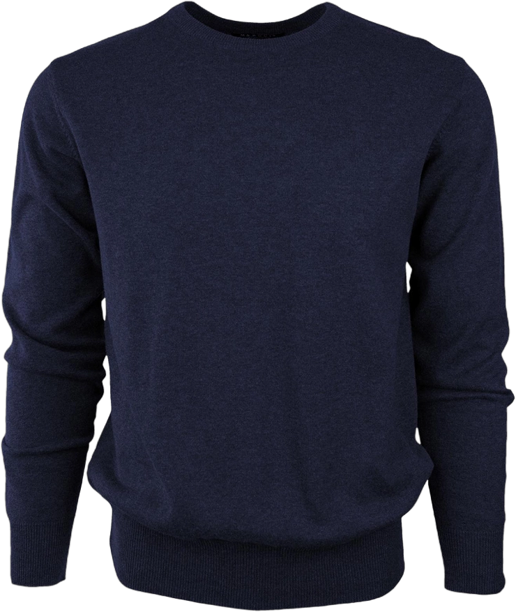 Marquis Men's Navy Blue Classic Fit Solid Color Crew neck Cotton Sweater - X Large