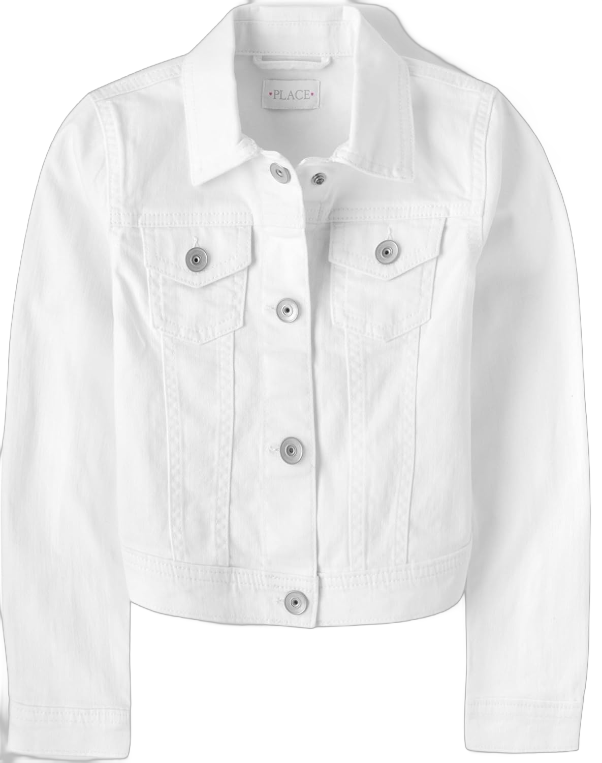 The Children's Place Girls' Denim Jacket 14 White Denim