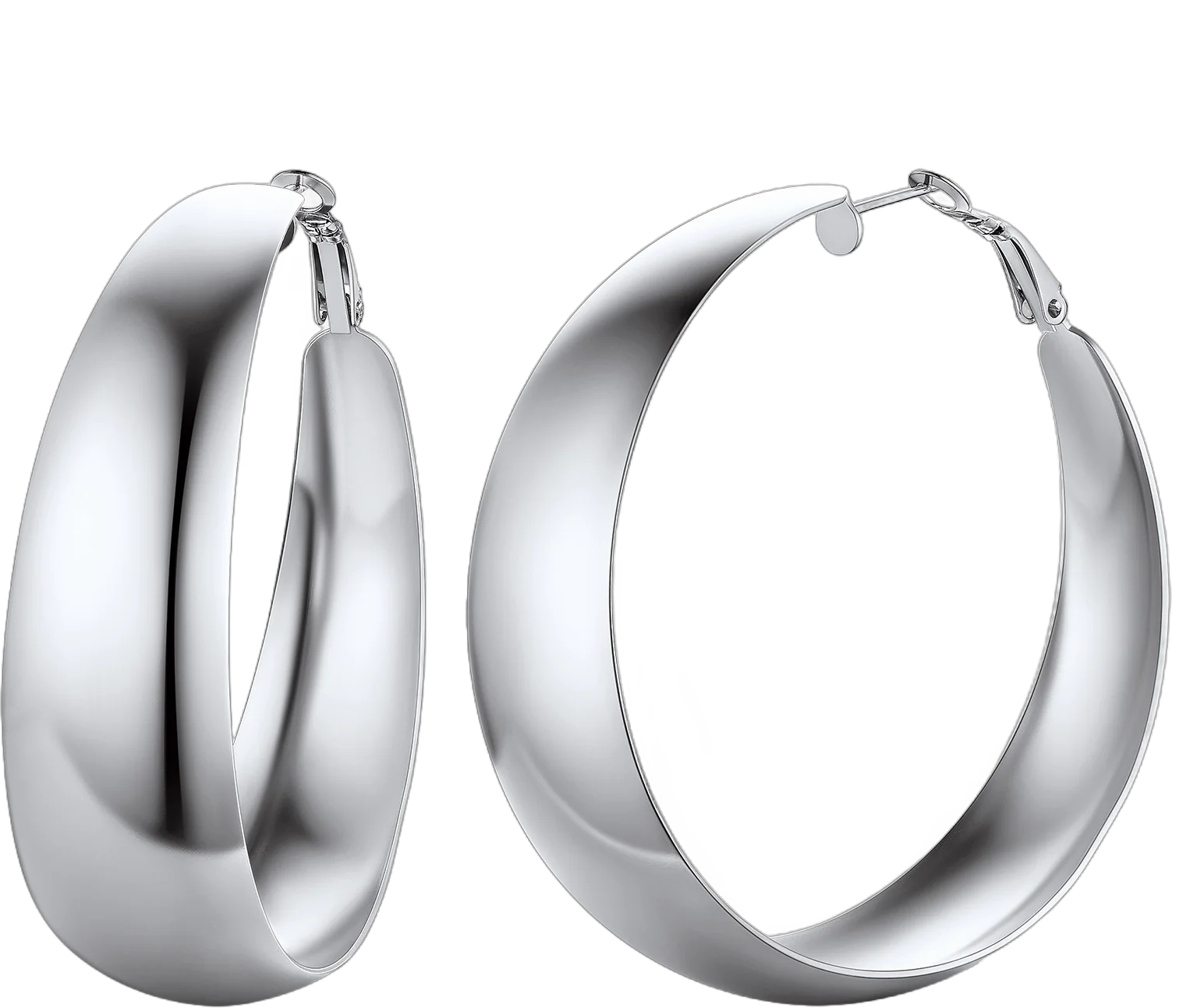 FindChic Large Chunky Hoop Earrings for Women Stainless Steel 60mm Oversized Round Earrings Light Weight Hypoallergenic Hoops Loop Earrings for Girls