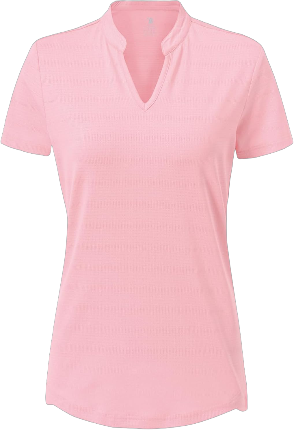 Gopune Women's V Neck Golf Polo Shirts Collarless Short Sleeve Lightweight Quick Dry Tennis Running T-Shirts Large Light Pink