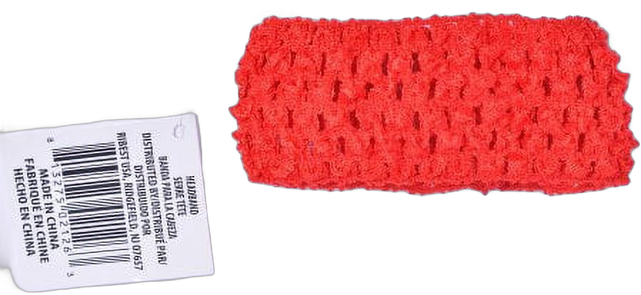 Yama Ribbon, Female Girls Child Accessories Knit Croch Headband in Red Color, 1 Count