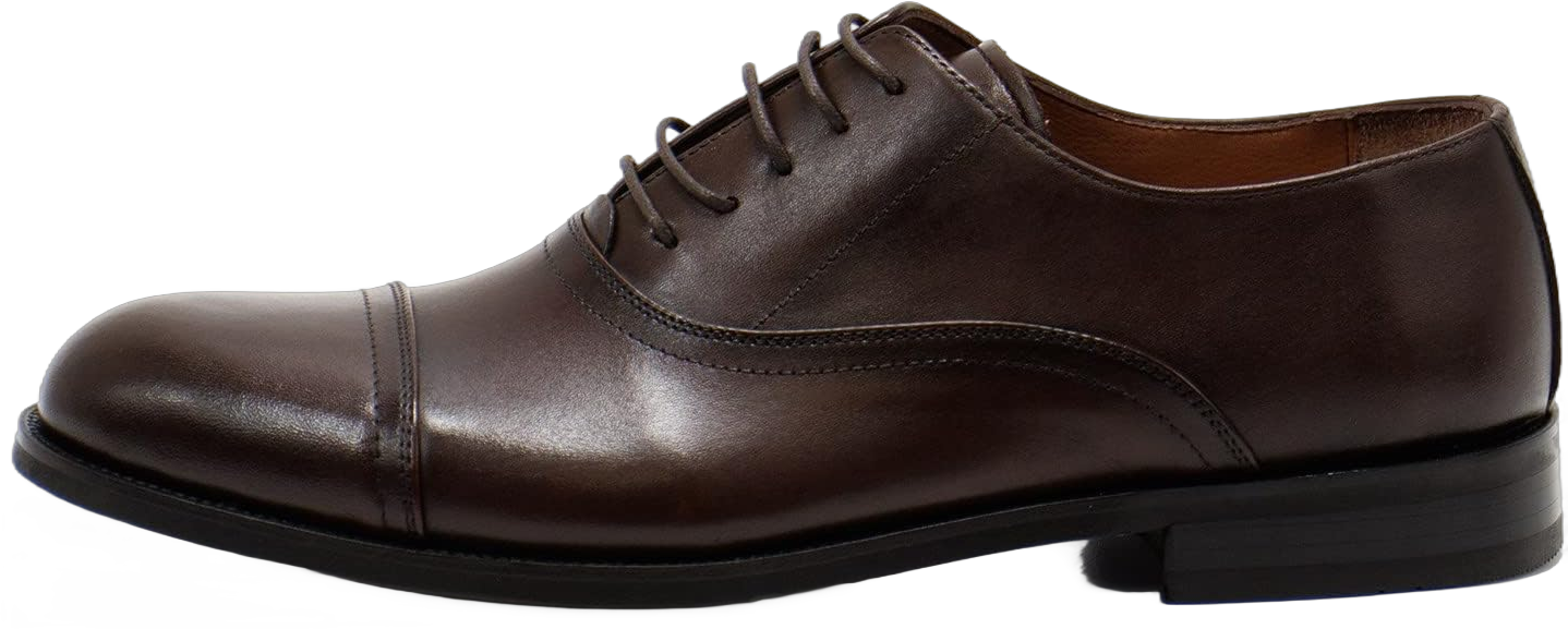 Hakki Men's Cinque Leather Cap-Toe Lace-up Oxford Dress Shoes for Men 9.5-10 Brown