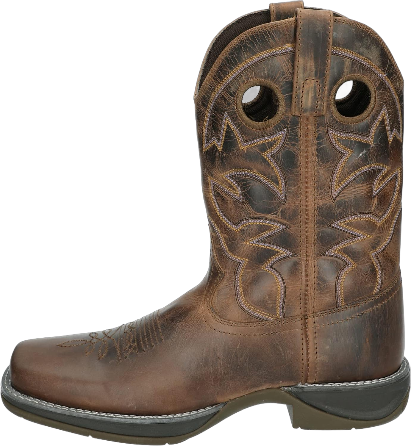 Smoky Mountain Boots | Benton Series | Men’s Western Boot | Square Toe | Genuine Leather | TPR Sole & Block Heel | Tricot Lining & Leather Upper | Steel Shank | Brown Waxed Distress | 11.5