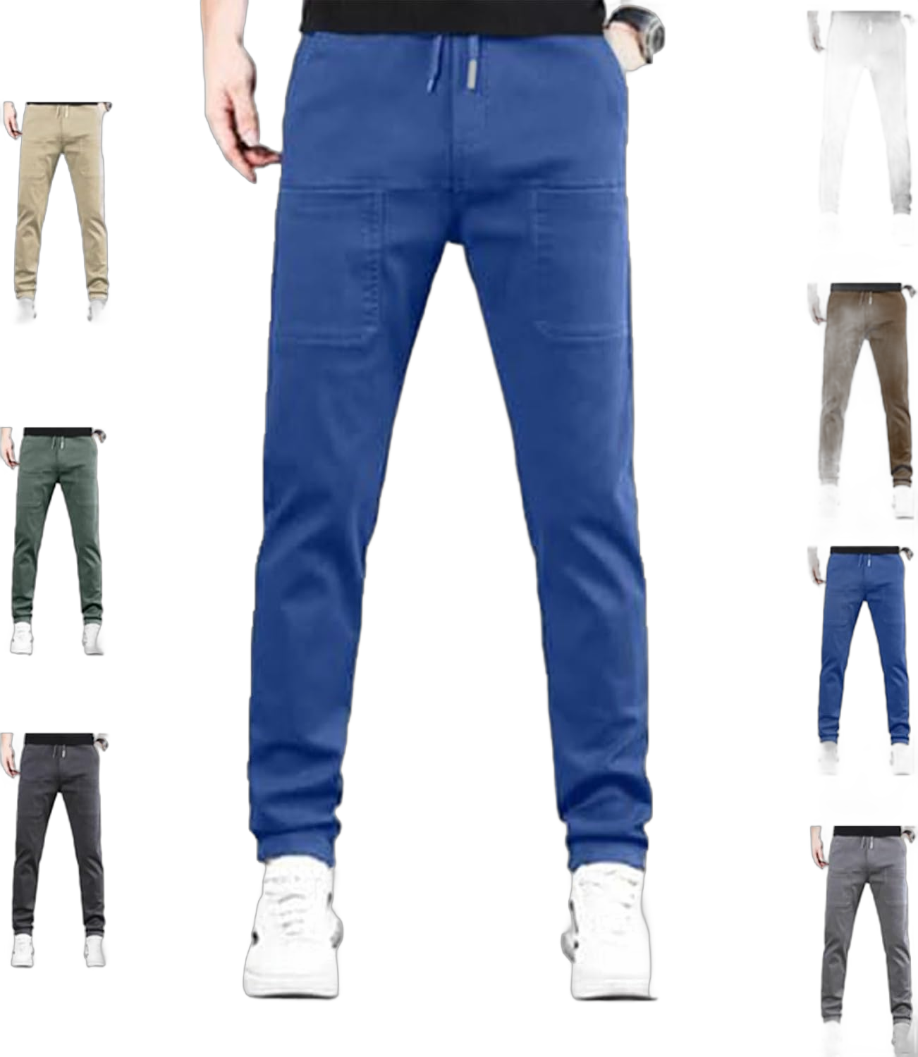 Sirmale Multipants - High Stretch Multi-Pocket Cargo Pants, Mens Cargo Pants Relaxed Fit, Unisex 5X-Large Blue