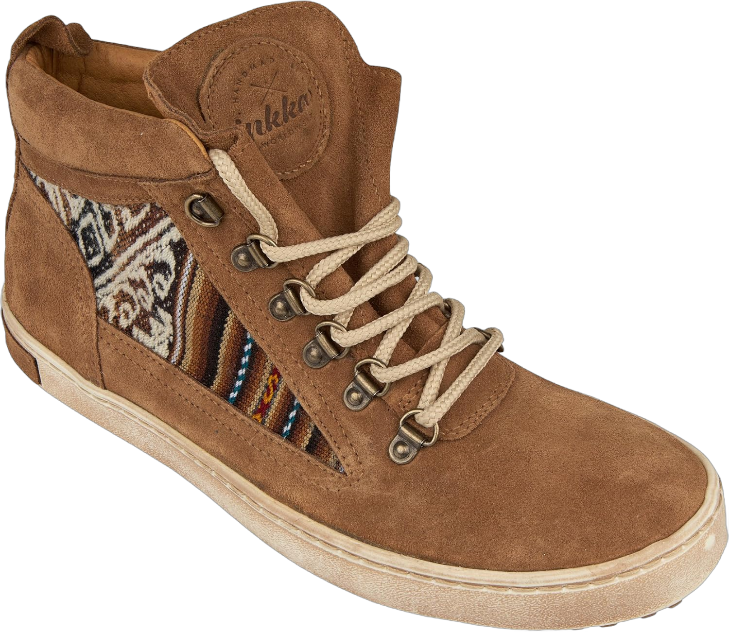 Inkkas - Tan Suede Camping Boot - Handcrafted Artisan Women's & Men's Rugged and Durable Leather Shoes… 7 Women/5 Men Tan Suede