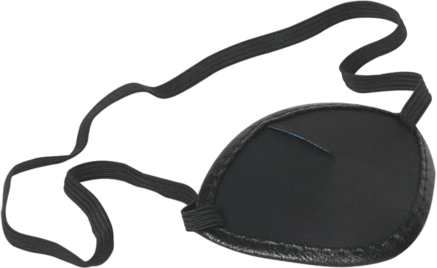 Flents Eye Patch, Black, Concave Shape for Pressure-Free Comfort, One Size Fits Most, Lightweight & Adjustable Strap, Ideal for Eye Protection, Amblyopia Treatment, or Post-Surgery Recovery