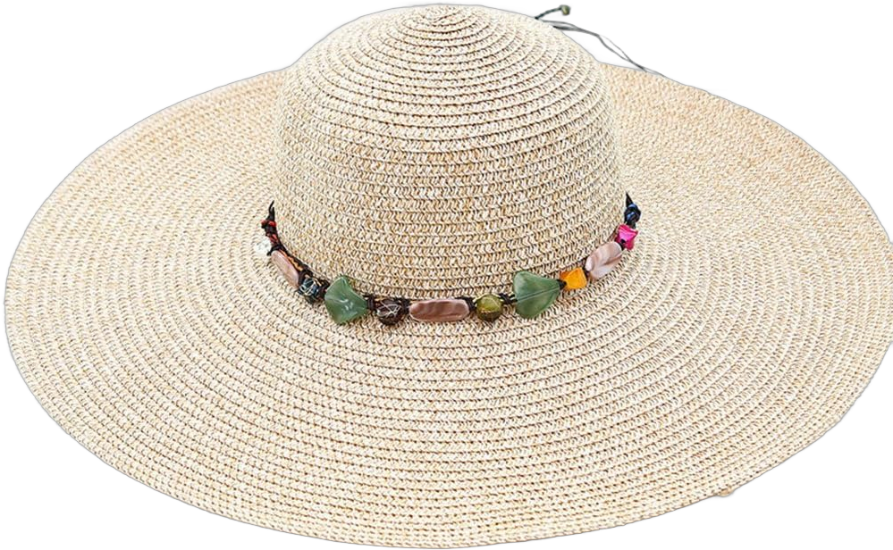 Adrinfly Women Foldable Floppy Wide Brim Straw Sun Hat Travel Packable Adjustable Summer Beach Accessories Hat UV UPF 50+