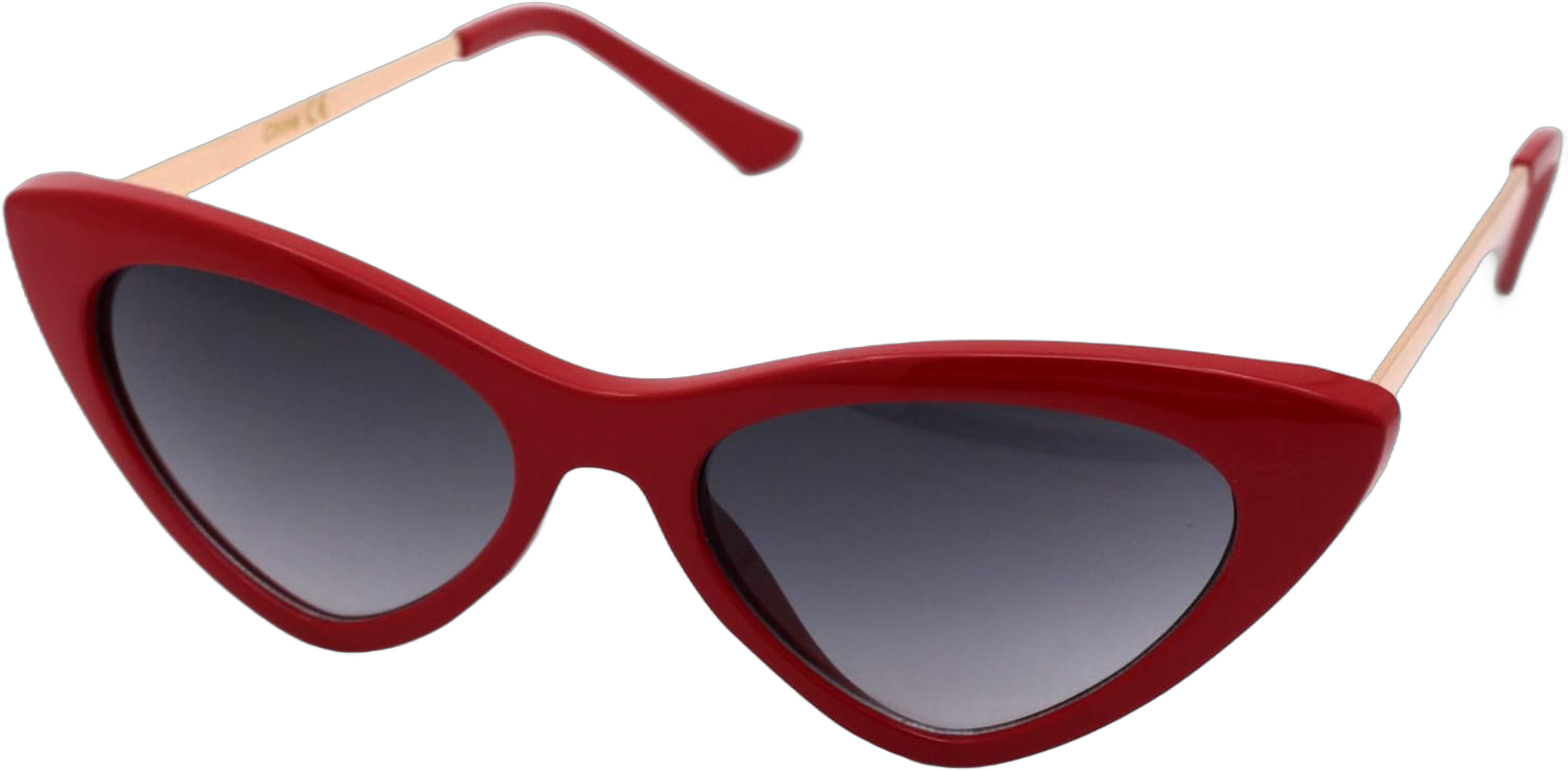 Womens Chic Classic 20s Mod Cat Eye Sunglasses Red Smoke