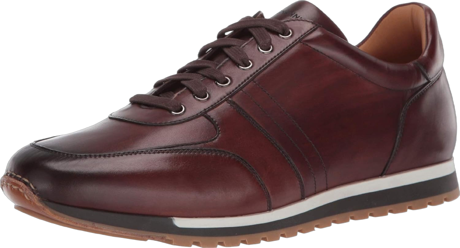 Magnanni Ibiza - Sneakers for Men - Smooth Leather Lining - Cushioned Leather-Covered Footbed - Lace-up Sneaker Mid Brown 10.5 M