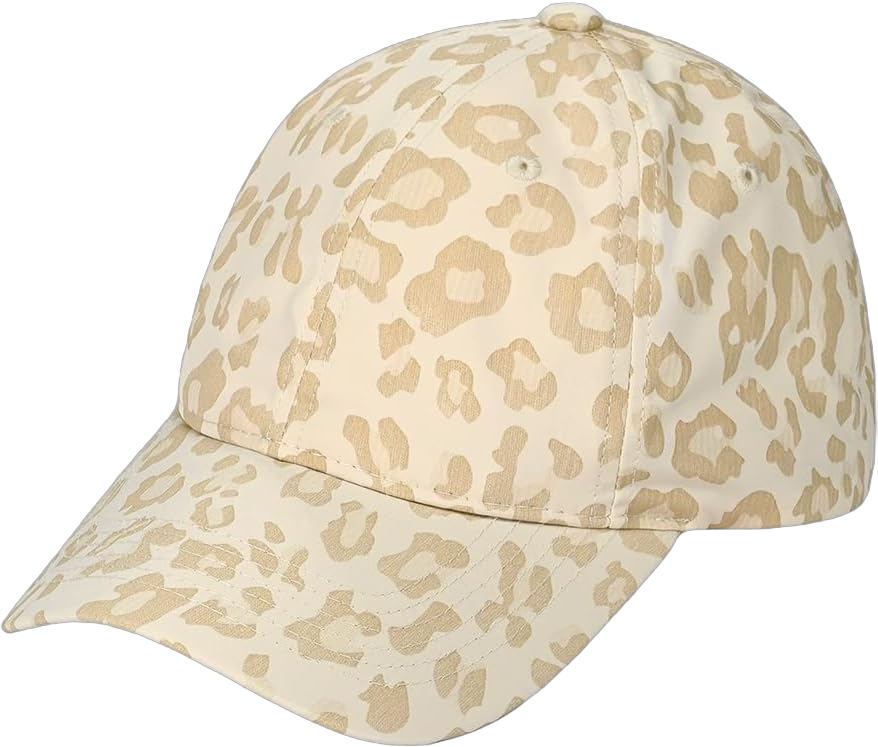 C.C Leopard Pattern Baseball Cap for Women Unisex - Adjustable Stretch Fit Daily Hat Cap One Size Beige