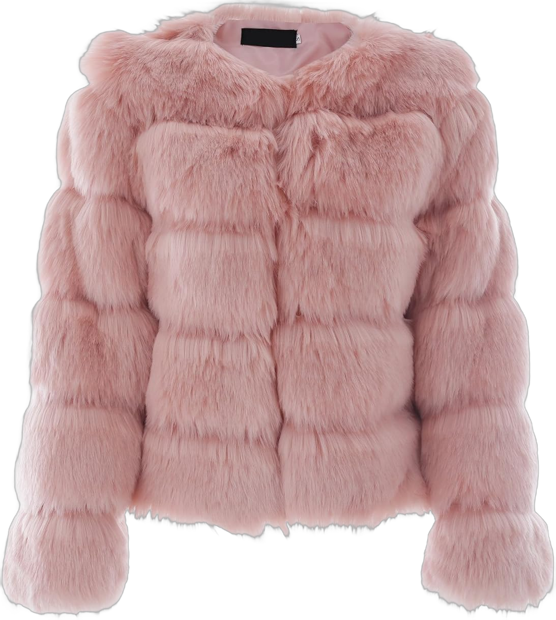 Simplee Women Luxury Winter Warm Fluffy Faux Fur Short Coat Jacket Parka Outwear 4-6 1# Pink