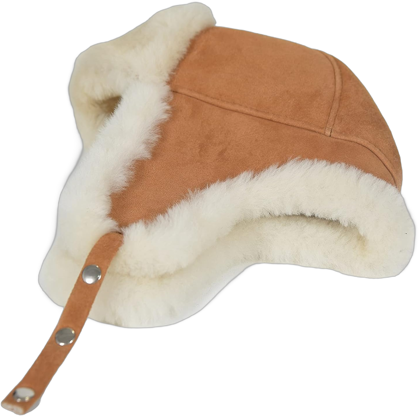 Ushanka Aviator Trapper Leather Hat Men Women, Sheepskin Fur Russian Soviet Earflaps Hat, Warm Outdoor Winter Hat 2024 XX-Large Tan