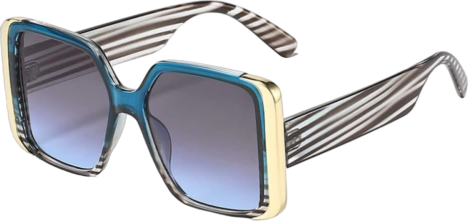 Summer Sunglasses Large Metal Sunglasses Women Blue Grey One Size