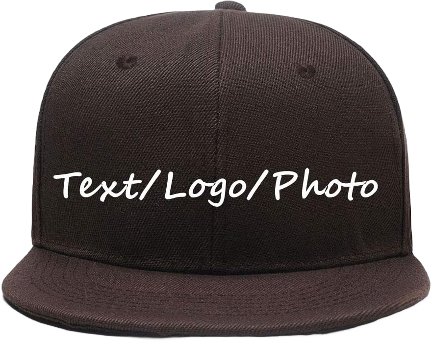 Men Women Hip Hop Plain Snapback Hats Personalized Flat Brim Outdoors Sun Visors Add Picture/Text/Logo Custom Baseball Caps Brown