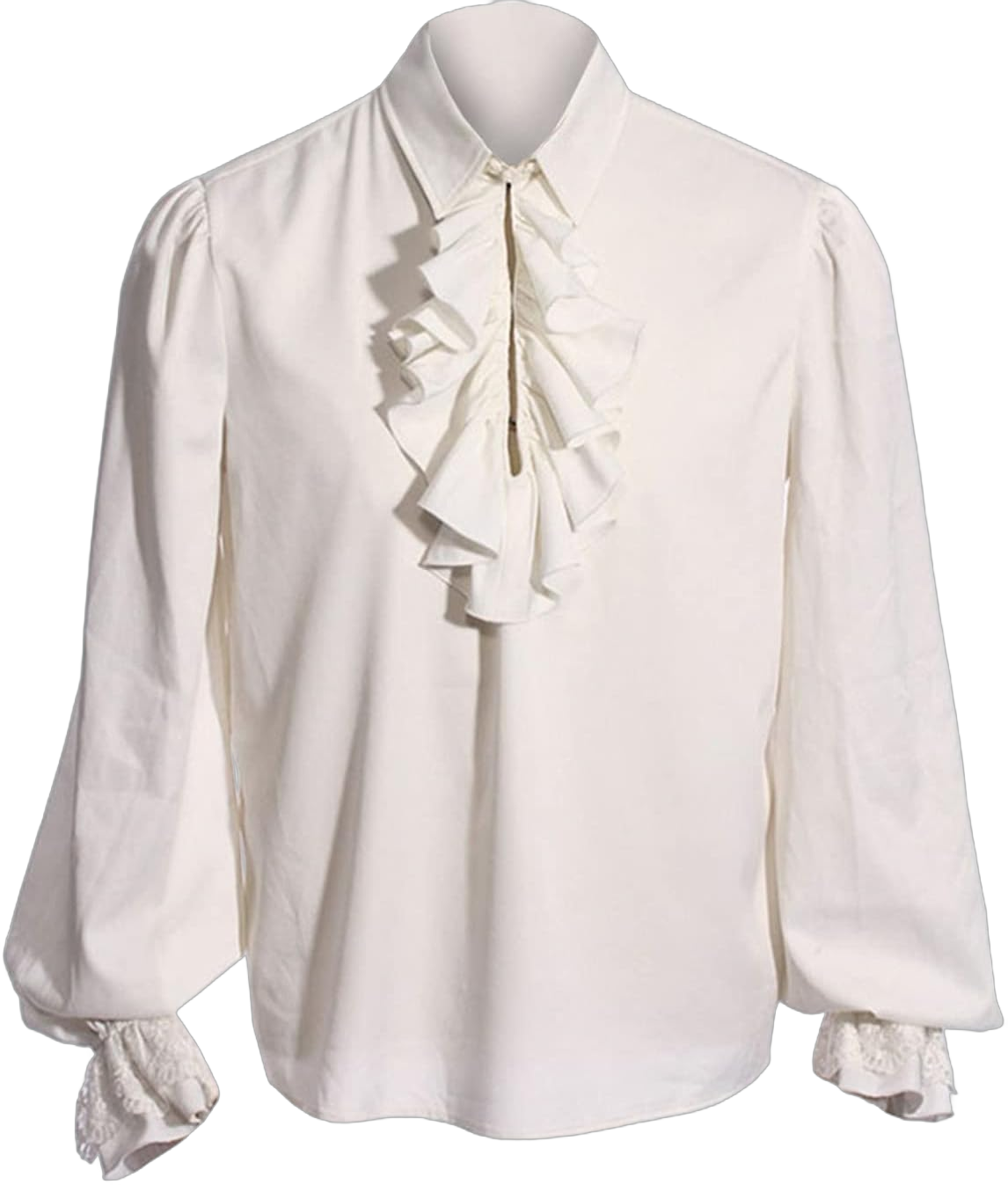 Men's Vampire Shirt Renaissance Ruffle Front Pirate Shirt Steampunk Victorian Medieval Vintage Gothic Shirt Blouse Medium White