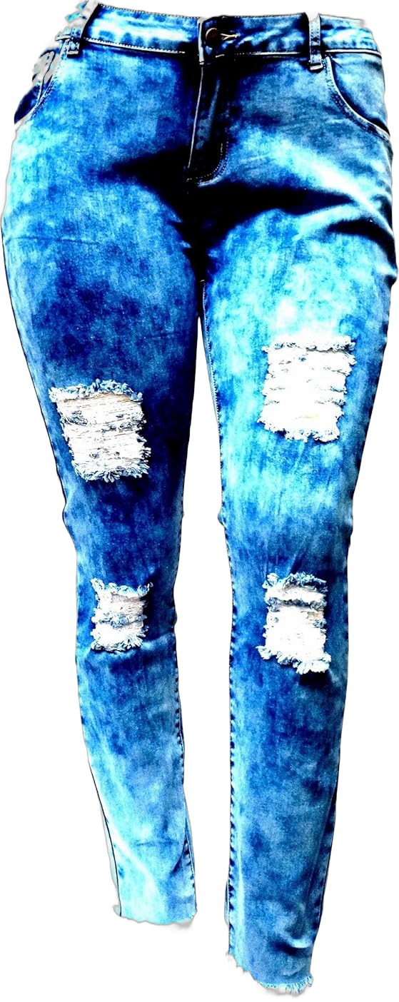 Jack David 1826 Womens Plus Size Stretchy Ripped Denim Jeans Skinny Leg Pants 20 Gazoz Blue Ripped L0026x Acid Wash