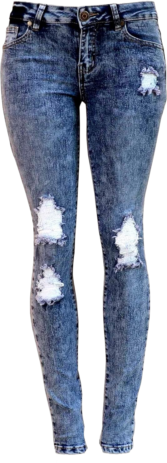 Womens Acid Blue Denim Jeans Destroy Skinny Ripped Distressed mid Rise Stretch Pants 9 Diamante Dj-x144r Blue