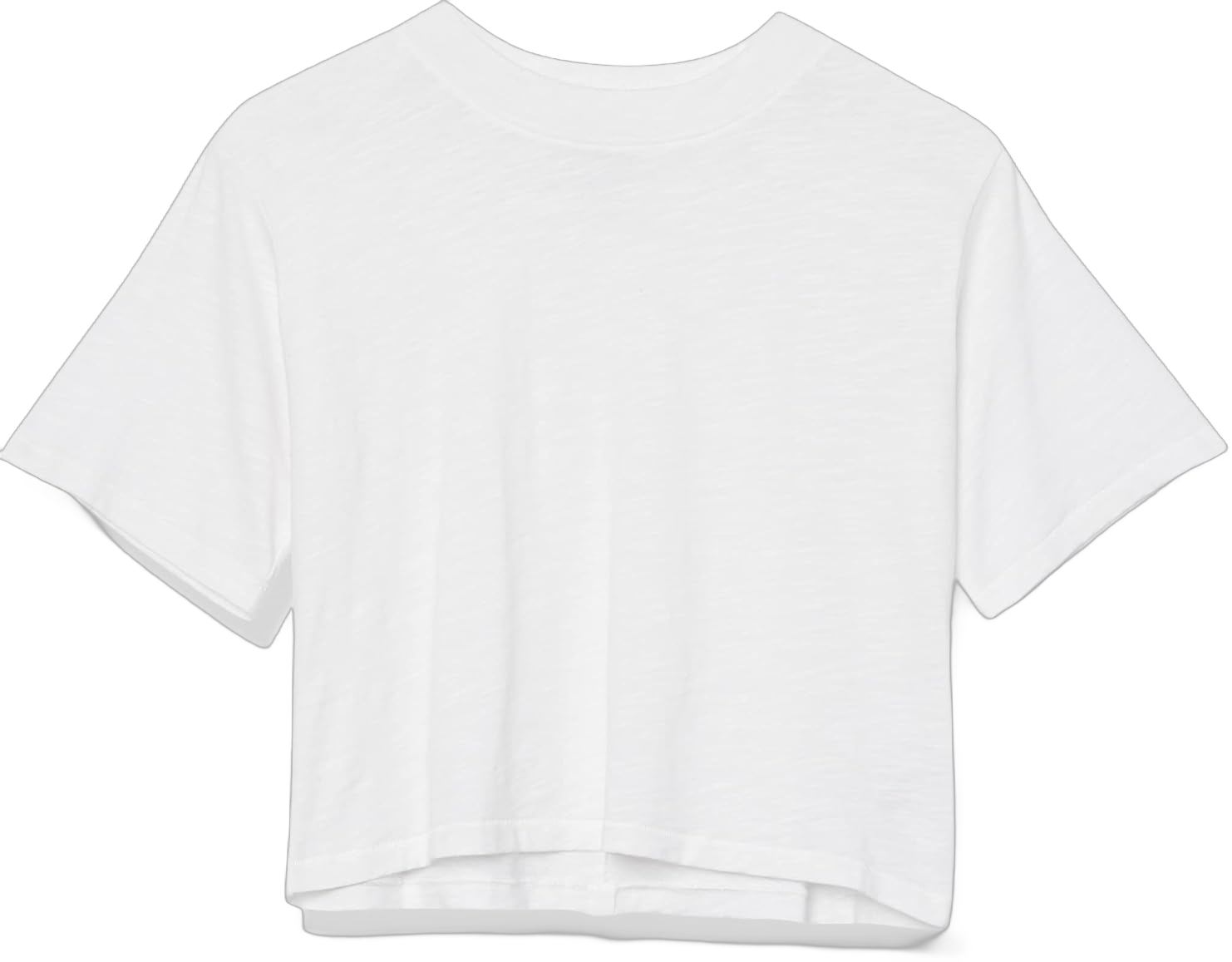 The Drop Women's Sydney Short-Sleeve Cropped Crew Neck T-Shirt 2X White