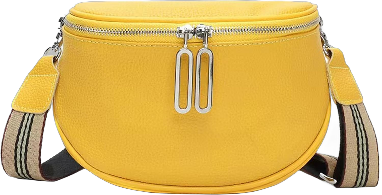 Trendy Crossbody Sling bags for Women, Small Shoulder Purse Leather Handbag with Adjustable Wide Strap Yellow