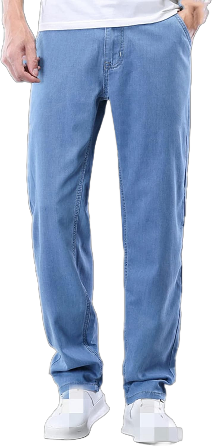 ANBID Men's Classic Loose fit Stretch Jeans Sweatpants Straight Jeans(808 Light Blue,Twenty-Nine) twenty-nine 808 Light Blue