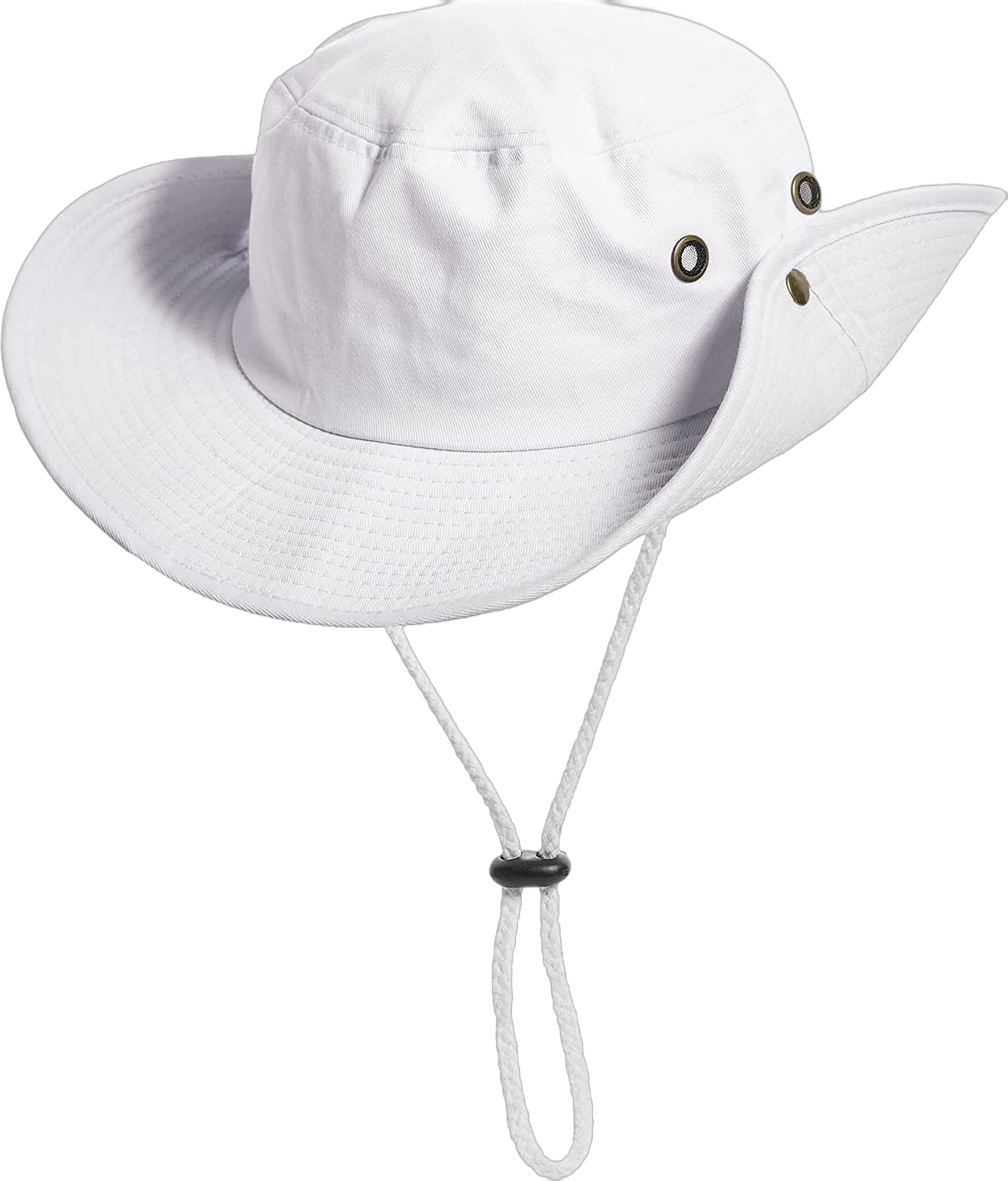 Sun-Hats-for-Men-with-UV-Protection-Wide-Brim Bucket Fishing Safari Boonie Hat for Summer (XL; 23 5/8-24) Large White