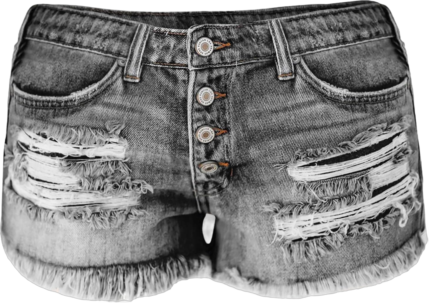 Women's Ripped Denim Shorts High Waisted Jean Shorts Women Frayed Raw Hem Casual Jeans Booty Button Shorts Small Grey-c