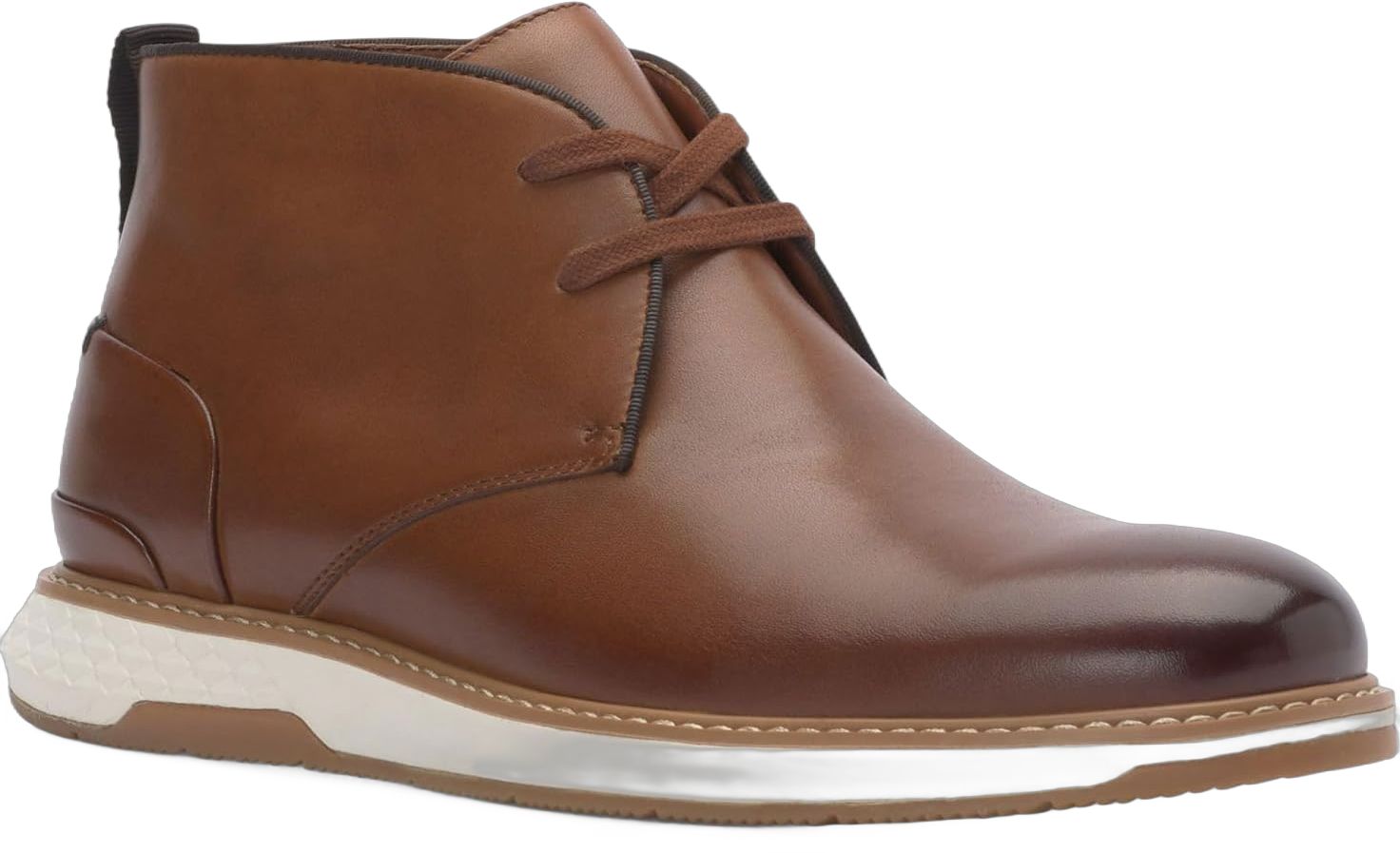 Vince Camuto Mens Brown Comfort Soleh Round Toe Lace-Up Leather Chukka Boots 11 M