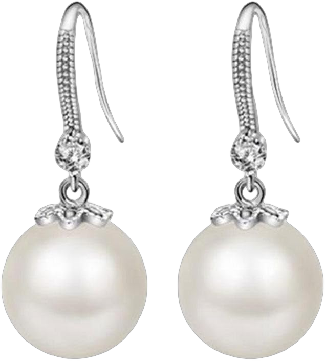 925 Sterling Silver Pearl drop earrings for women trendy gold hypoallergenic dangle earrings AAA+ Quality wedding earrings Jewelry for brides One Size #1-White