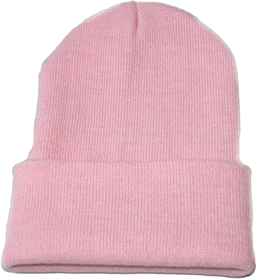 Men Women Winter Slouchy Hat Skully Knit Warm Ski Roll up Cap Foldable Fits Most All Seasons Hat Pink One Size