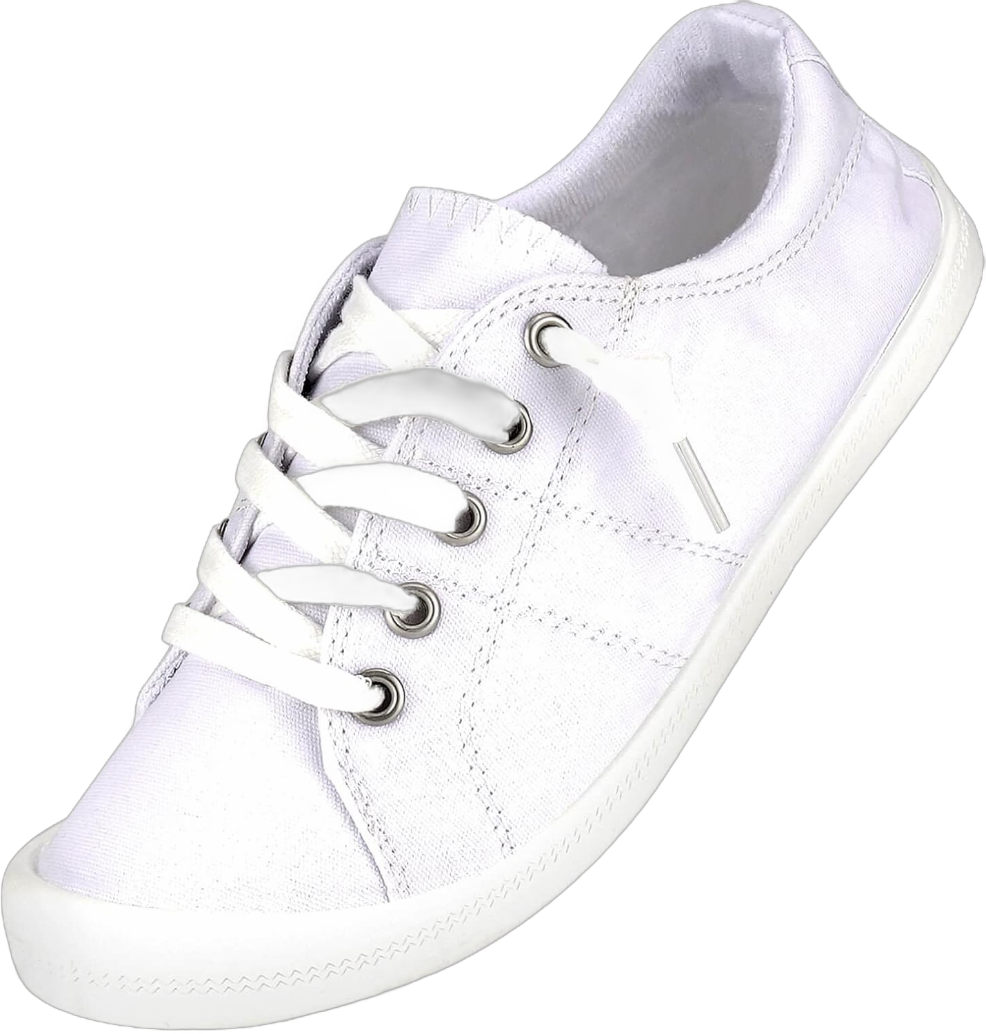 Hxlber Women's Low Top Sneaker - Round Toe Comfort Casual Canvas Shoes Fashion Sneakers for Walking for Women 8 White