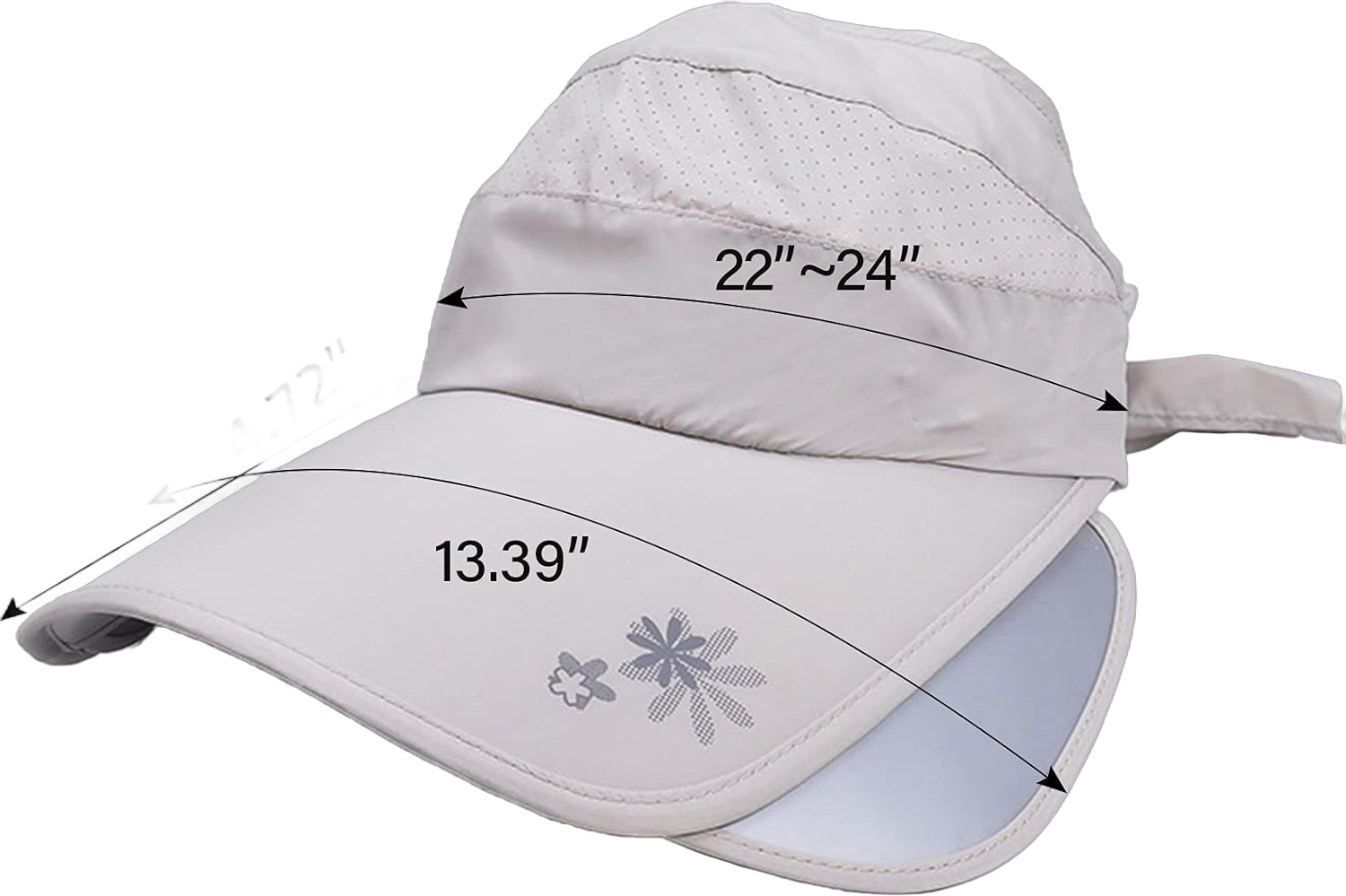 Peicees Wide Brim Visor Hat for Women Golf Visor Cap Sun Protection Hat for Beach Garden Tennis Running Sunshade Hat