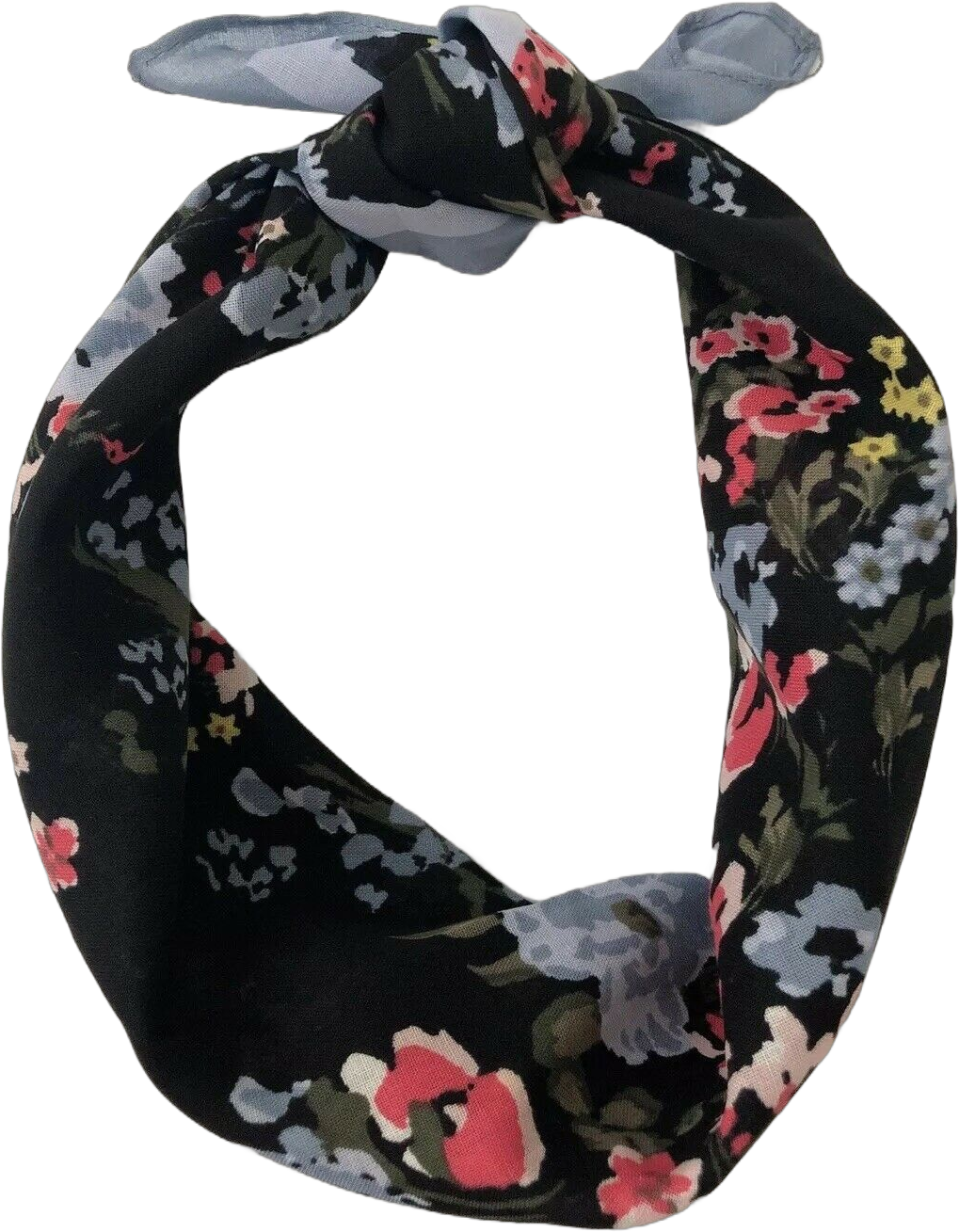 Women Girl Cotton Retro boho Black Floral Scarf Hair head Wrap headband Bandana